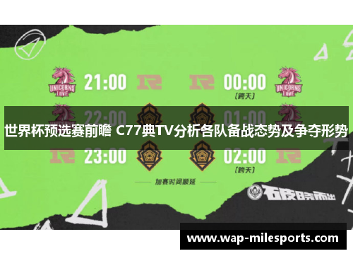 世界杯预选赛前瞻 C77典TV分析各队备战态势及争夺形势