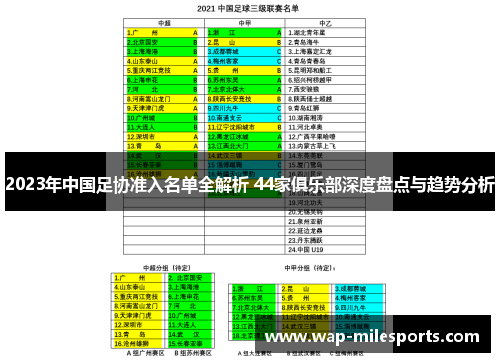 2023年中国足协准入名单全解析 44家俱乐部深度盘点与趋势分析